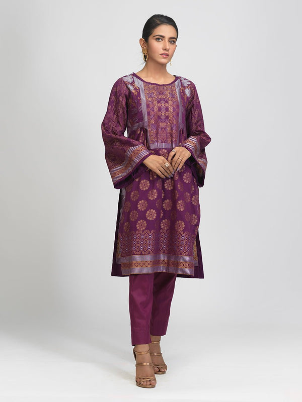 3pc Digital Cotton Satin Embroidered Shirt with Digital Tissue Silk Dupatta - CS (WK-00581) - SalitexOnline