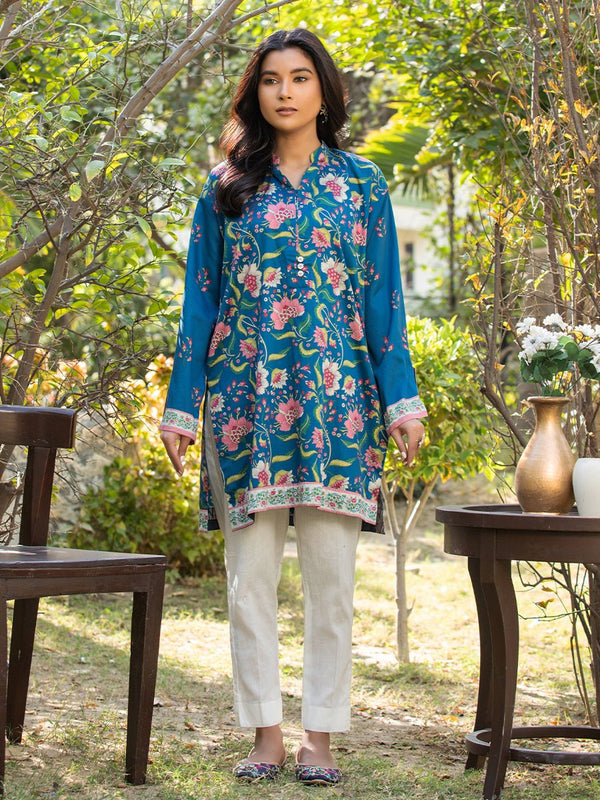 1PC - Stitched Basic Printed Cotton Silk Shirt