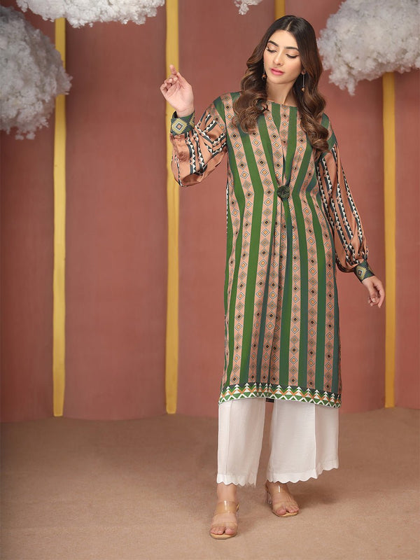 Stitched Silkoria Printed Lawn with Embroidered Shirt & Chiffon Dupatta I 3pc (RC-162A) - SalitexOnline