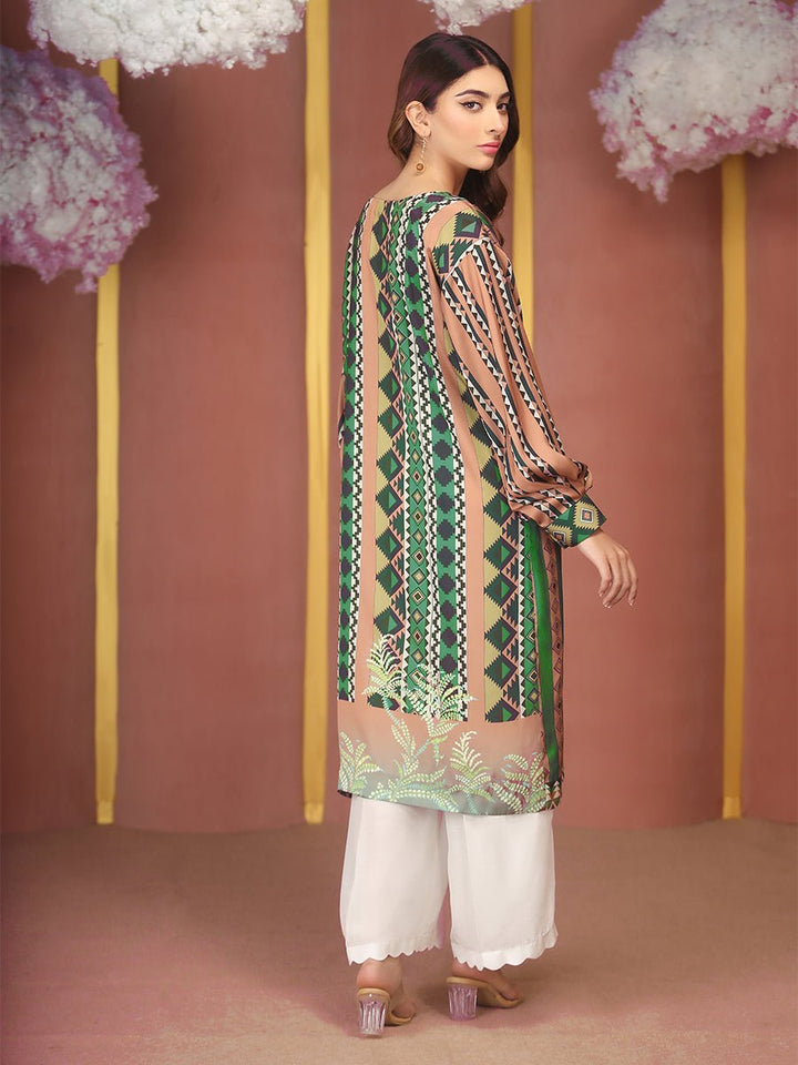 Stitched Silkoria Printed Lawn with Embroidered Shirt & Chiffon Dupatta I 3pc (RC-162A) - SalitexOnline