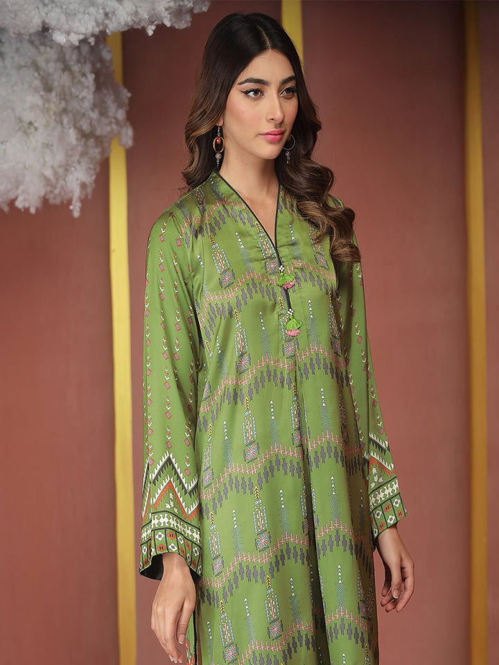 Stitched Silkoria Printed Lawn with Embroidered Shirt & Chiffon Dupatta I 3pc (RC-161A) - SalitexOnline