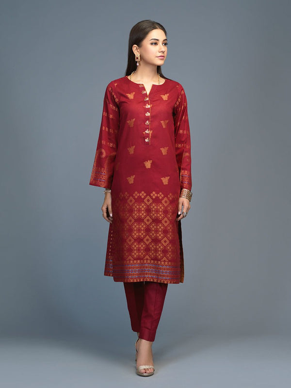1pc Stitched Lawn Jacquard Shirt- Casual Pret (CP-00034) - SalitexOnline