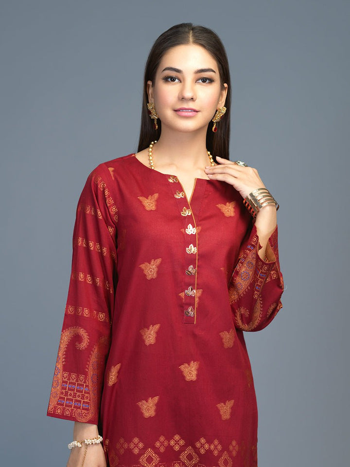 1pc Stitched Lawn Jacquard Shirt- Casual Pret (CP-00034) - SalitexOnline