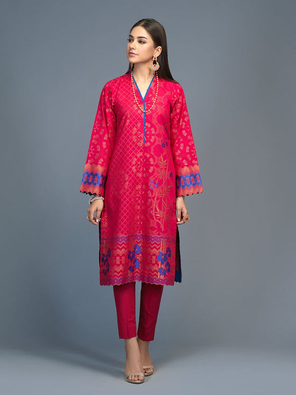 1pc Stitched Lawn Jacquard Shirt- Casual Pret (CP-00040) - SalitexOnline