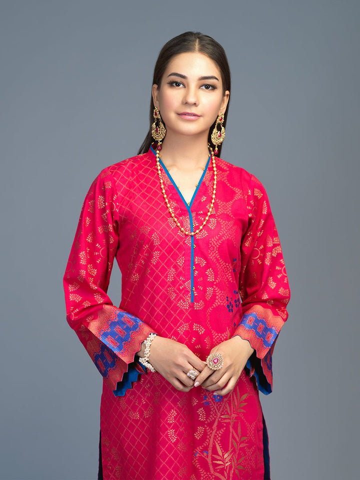 1pc Stitched Lawn Jacquard Shirt- Casual Pret (CP-00040) - SalitexOnline