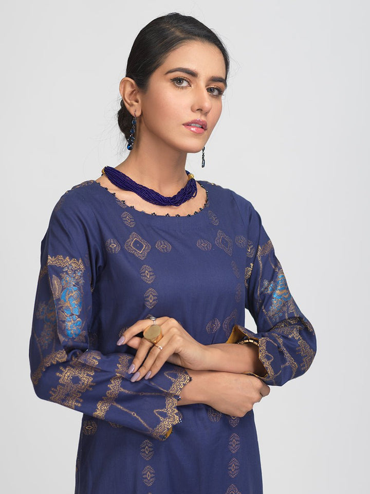 3pc Jacquard Embroidered Shirt With Khaddi Dupatta and cambric Trouser- (WK-00642) - SalitexOnline