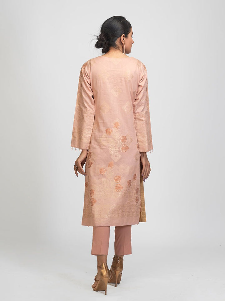 3pc Jacquard Embroidered Shirt With Khaddi Dupatta and cambric Trouser- (WK-00641) - SalitexOnline