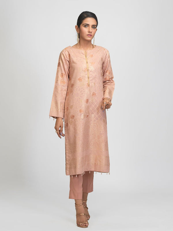 3pc Jacquard Embroidered Shirt With Khaddi Dupatta and cambric Trouser- (WK-00641) - SalitexOnline