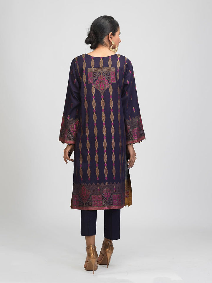 3pc Jacquard Embroidered Shirt With Khaddi Dupatta and cambric Trouser- (WK-00640) - SalitexOnline