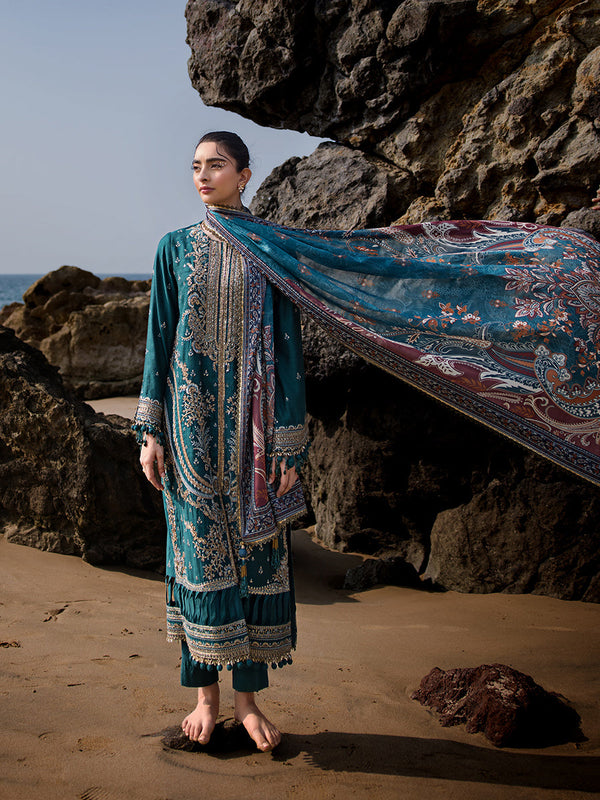 3PC UNSTITCHED FESTIVE EMBROIDERED SUIT (NO52)