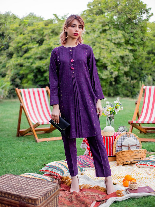 Stitched 3pc Broshia Jacquard Embroidered Shirt with Organza Dupata (WK-364) - SalitexOnline