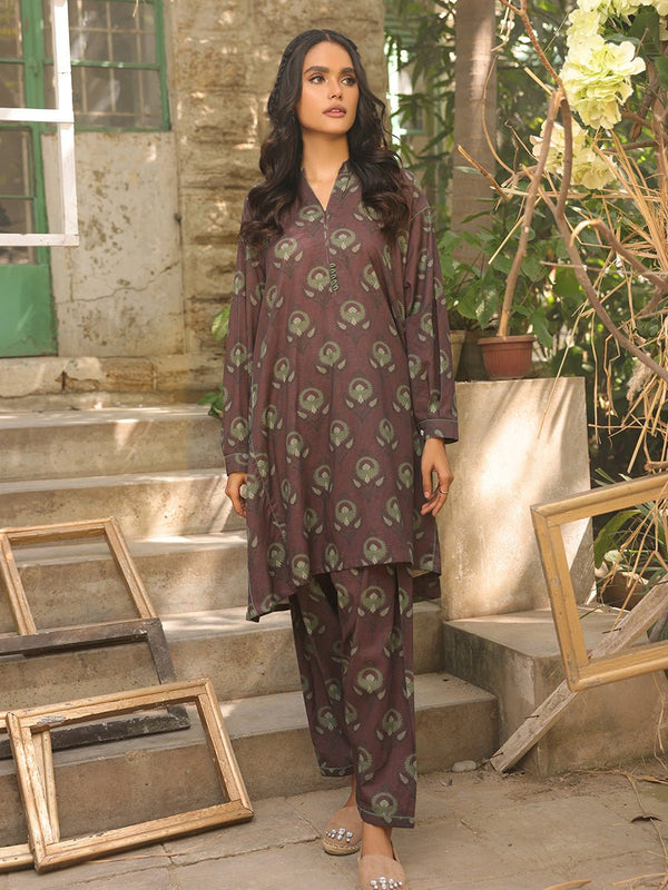 2pc - Stitched Basic Printed Khaddar Suit