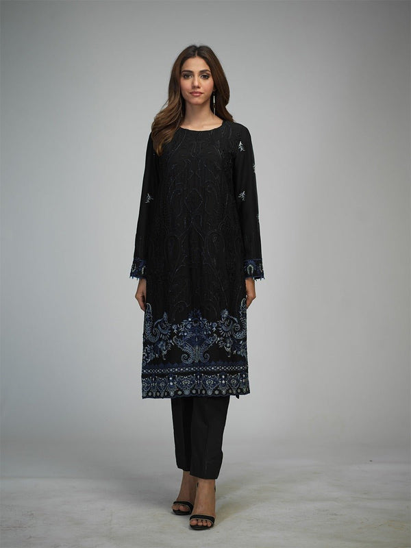 Stitched 3pc Printed Embroidered Cambric Shirt with Printed Chiffon Dupatta (RC-179B) - SalitexOnline