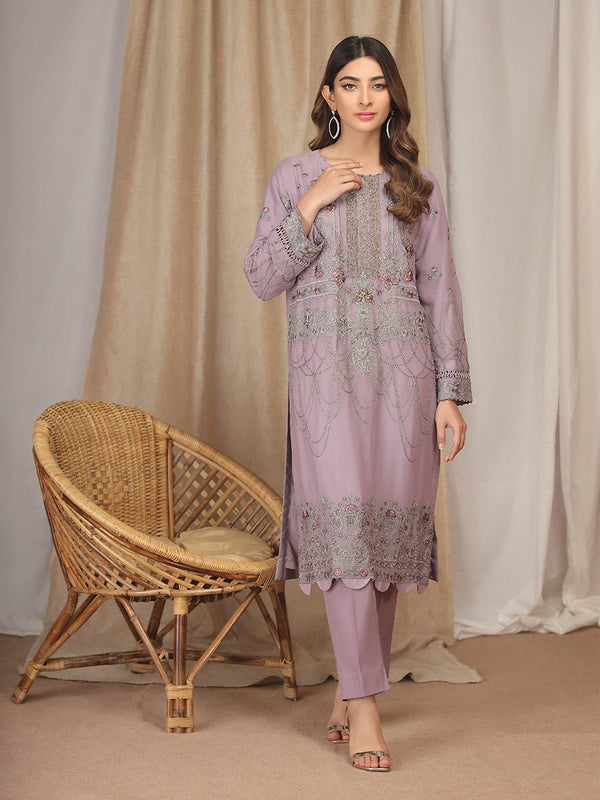 Festive Stitched Printed Lawn with Embroidered Shirt , Chiffon Embroidered Dupatta & Trouser Bunches I 3pc (WK-293A) - SalitexOnline