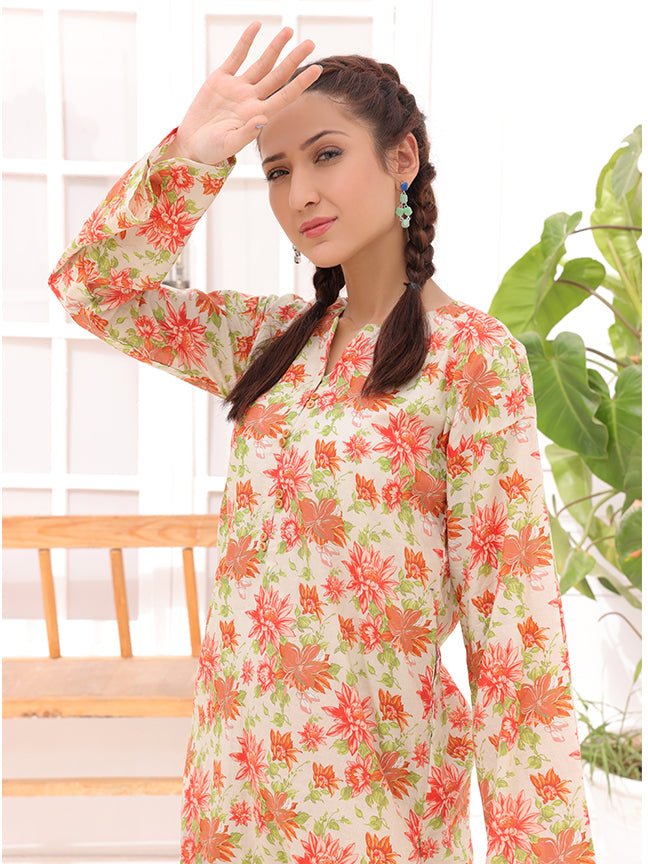 Stitched 3pc Jacquard heavy embroidered shirt , Lawn jacquard dupatta & cambric jacquard trouser (WK-335) - SalitexOnline