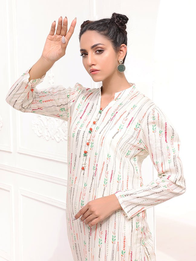 Stitched 3pc Jacquard Cambric Shirt with Jacquard Cambric Dupatta (WK-375B) - SalitexOnline