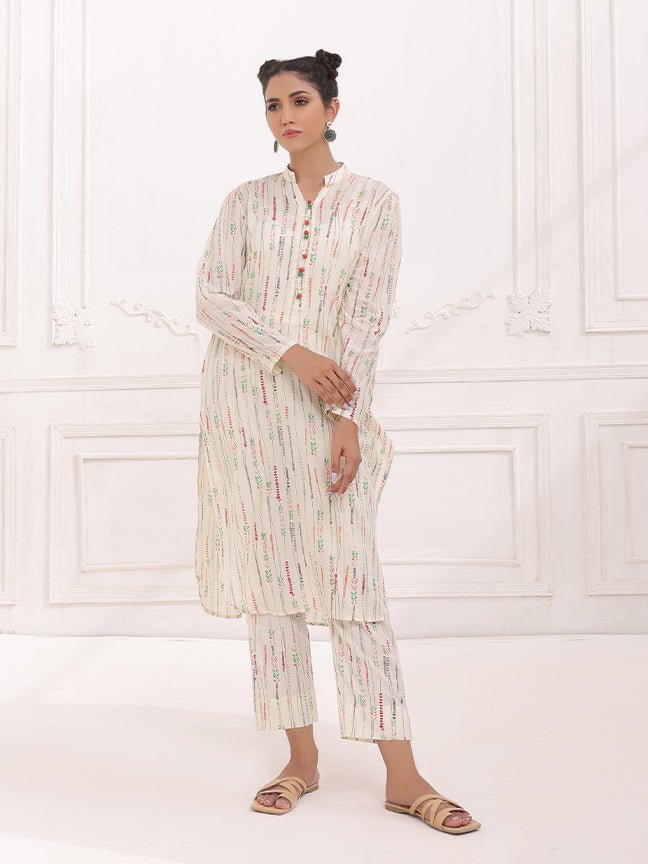Stitched 3pc Jacquard Cambric Shirt with Jacquard Cambric Dupatta (WK-375A) - SalitexOnline
