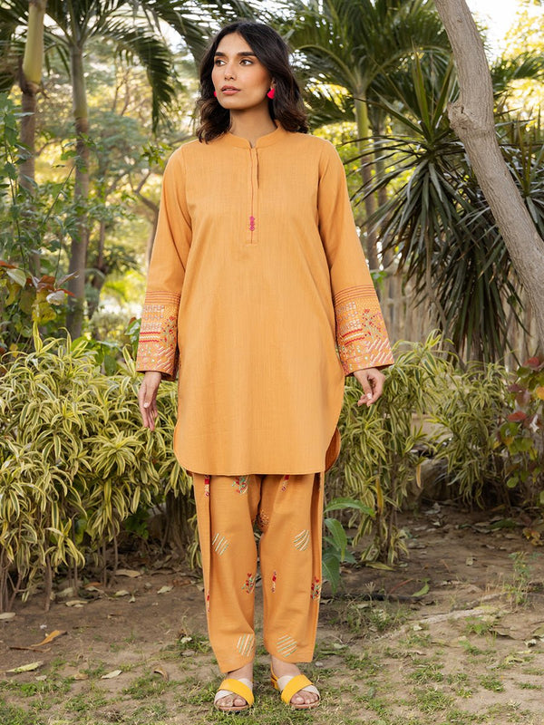 2pc - Solid Embroidered Suit - SalitexOnline