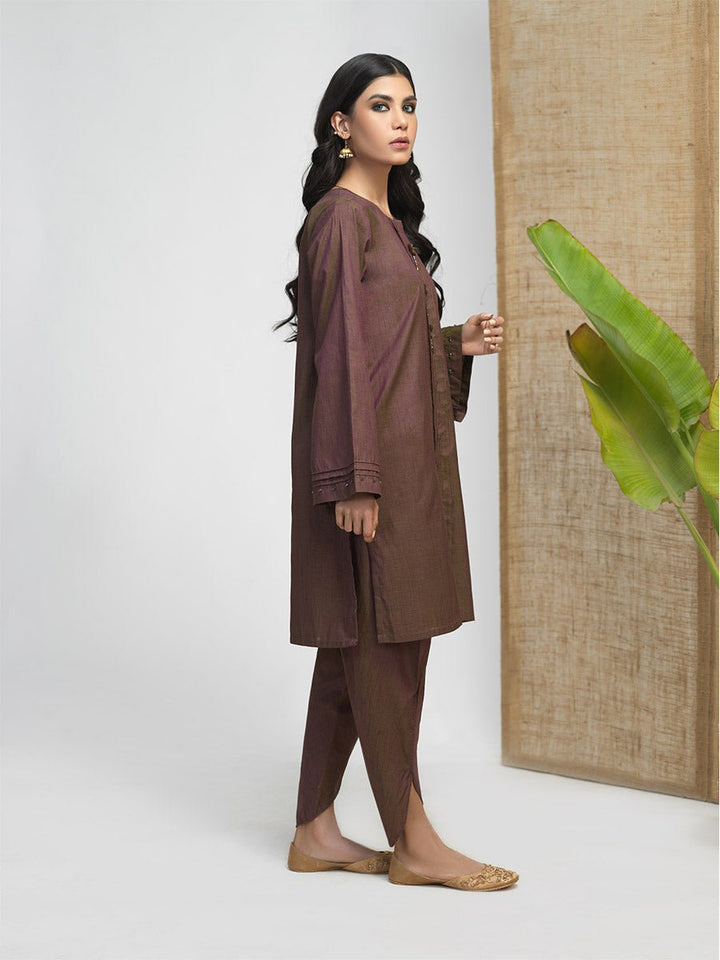 Stitched 3pc Embroidered Lawn Jacquard Shirt with Lawn Jacquard Dupatta (WK-488) - SalitexOnline