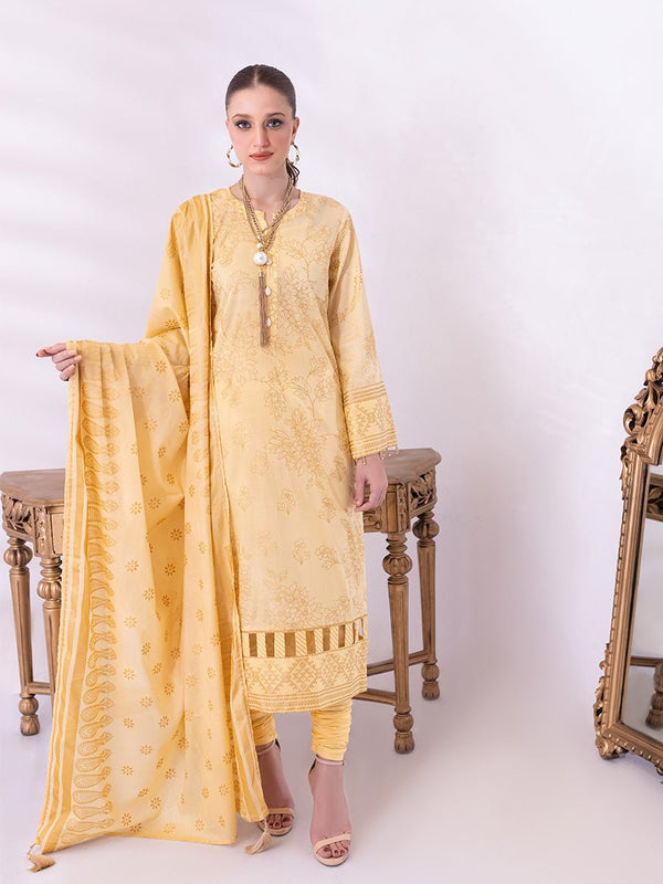3pc Unstitched- Paste Printed Lawn Suit (SS-00055AUT) - SalitexOnline