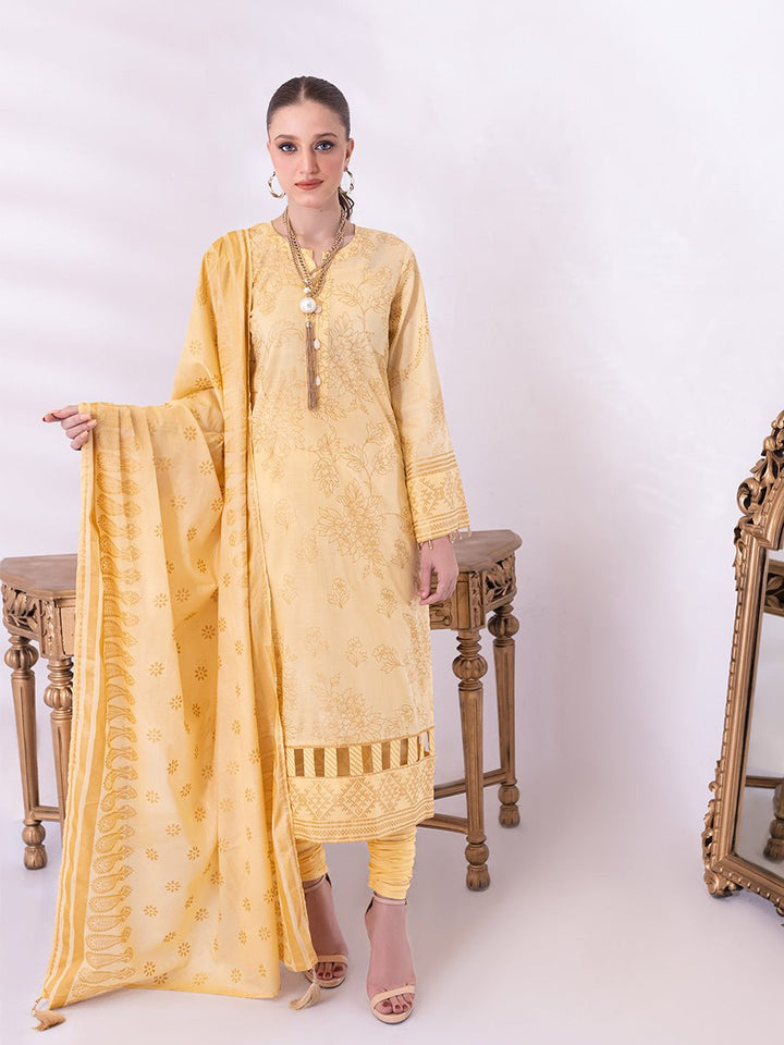 3pc Unstitched- Paste Printed Lawn Suit (SS-00055AUT) - SalitexOnline