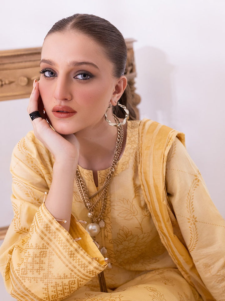 3pc Unstitched- Paste Printed Lawn Suit (SS-00055AUT) - SalitexOnline