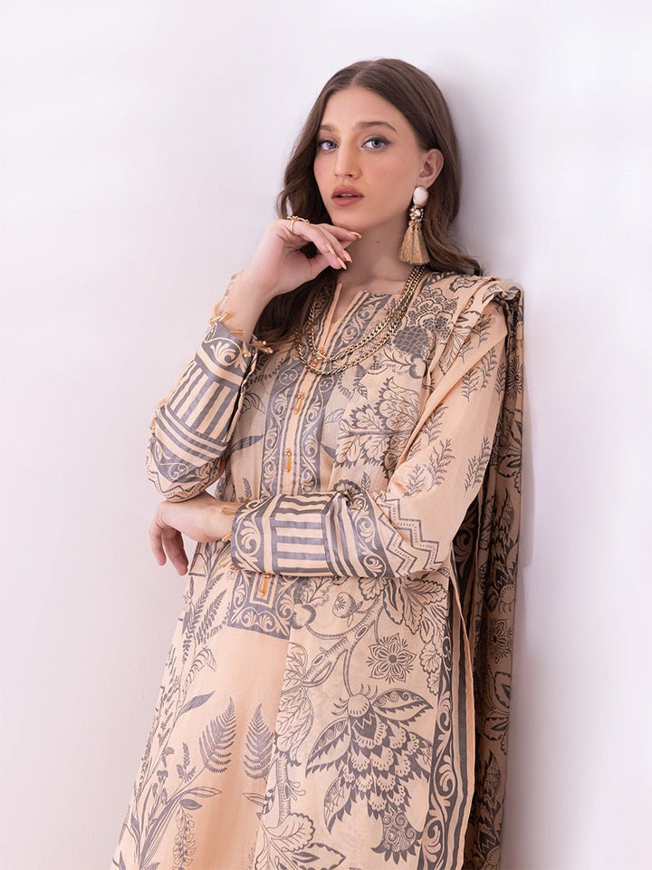 3pc Unstitched- Paste Printed Lawn Suit (SS-00057AUT) - SalitexOnline