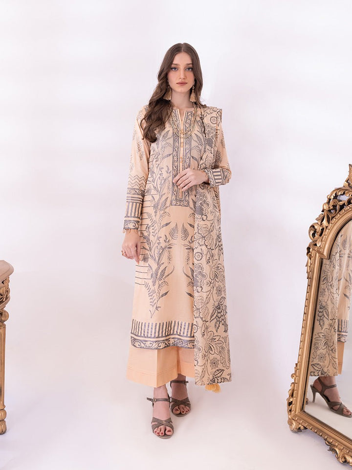 3pc Unstitched- Paste Printed Lawn Suit (SS-00057AUT) - SalitexOnline