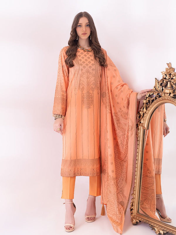 3pc Unstitched- Paste Printed Lawn Suit (SS-00058AUT) - SalitexOnline
