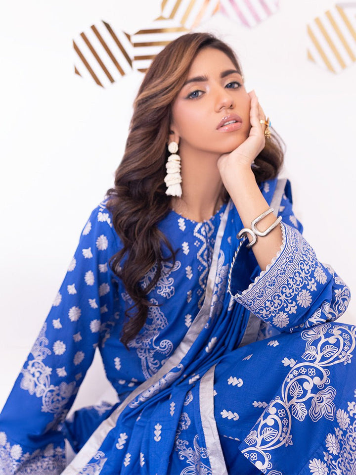 3pc Unstitched- Paste Printed Lawn Suit (SS-00060BUT) - SalitexOnline