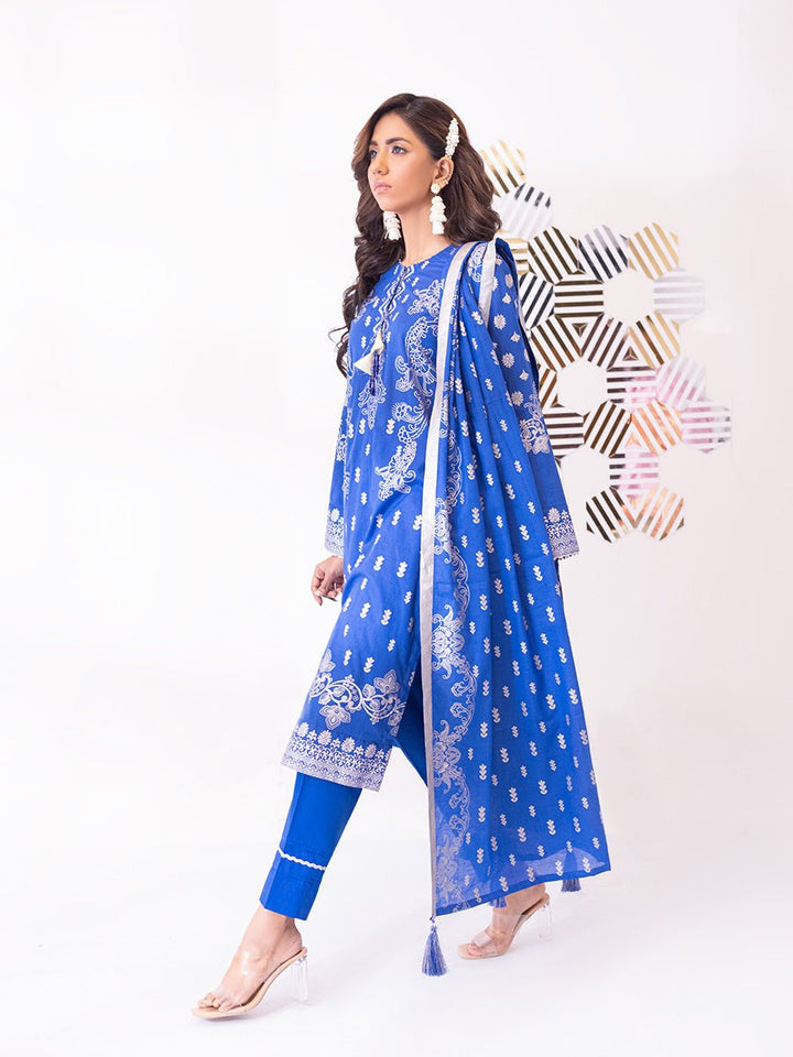 3pc Unstitched- Paste Printed Lawn Suit (SS-00060BUT) - SalitexOnline