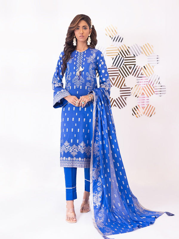 3pc Unstitched- Paste Printed Lawn Suit (SS-00060BUT) - SalitexOnline