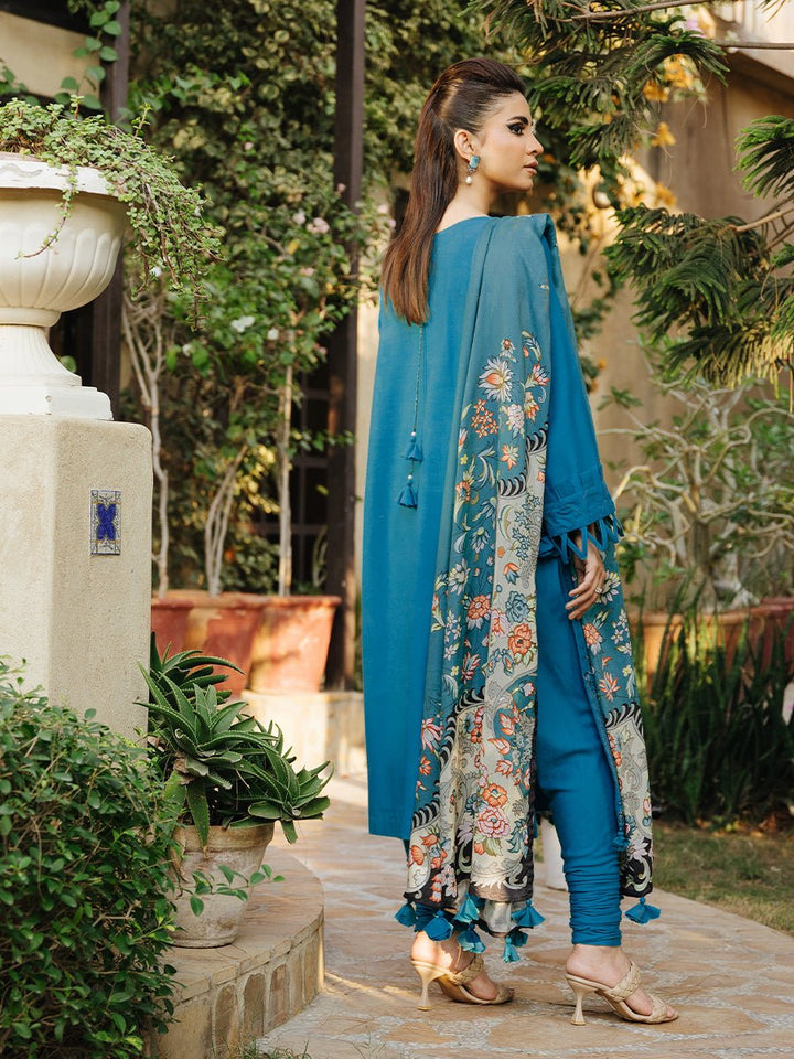 3pc Unstitched Winter Embroidered Suit With Shawl Peach Leather (PLEMB-06UT) - SalitexOnline