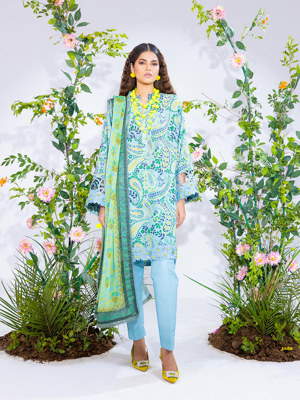 3PC Unstitched Printed Lawn Silk (SI13)