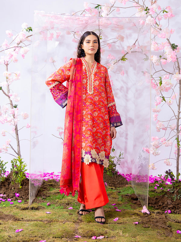 3PC Unstitched Printed Lawn Silk (SI7)