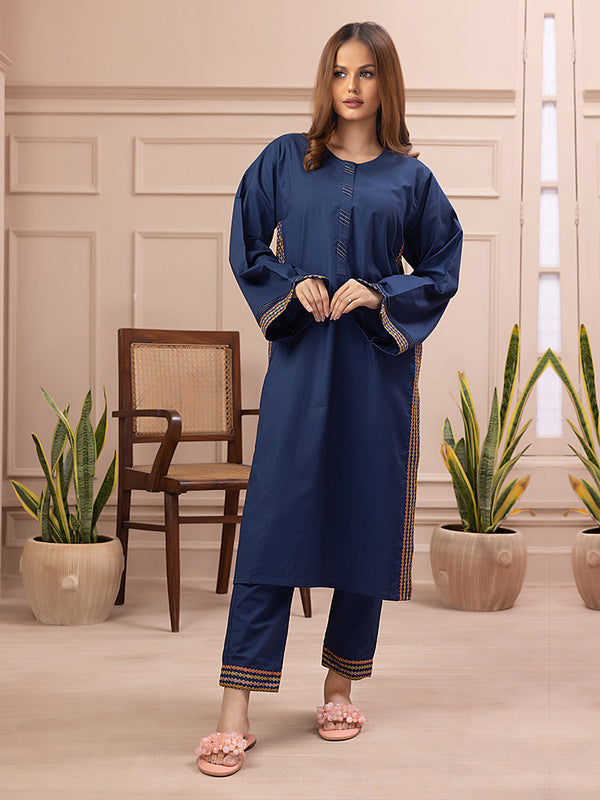 2pc - Stitched Embroidered Cambric Suit