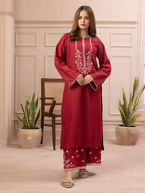 2pc - Stitched Embroidered Cambric Suit