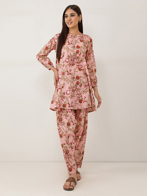 2pc - Stitched Floral Printed Cambric Suit