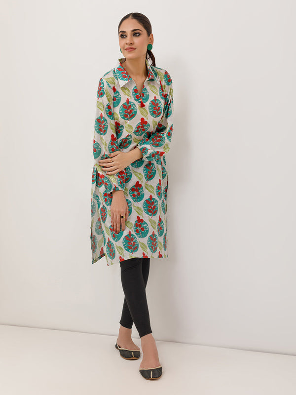 1pc - Stitched Basic Printed Lawn Shirt