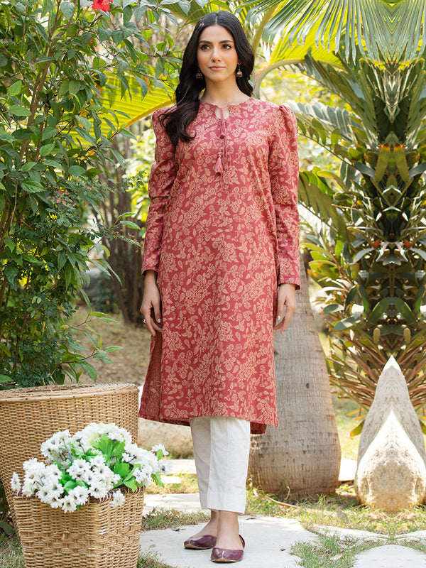 1PC Stitched Basic Printed Jacquard Shirt