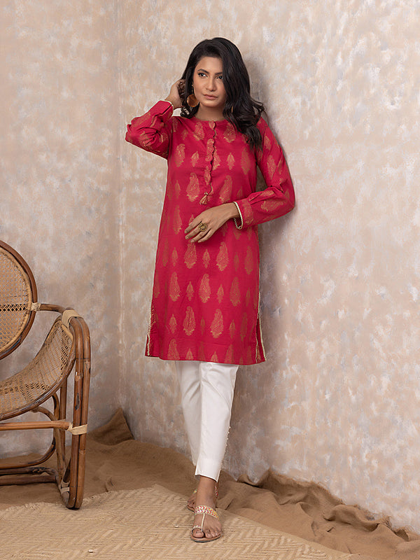 1pc - Stitched Basic Printed Jacquard Shirt