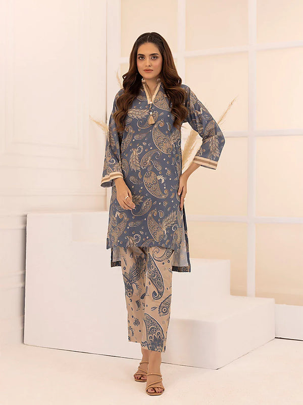 2PC Stitched Printed Cambric Dress