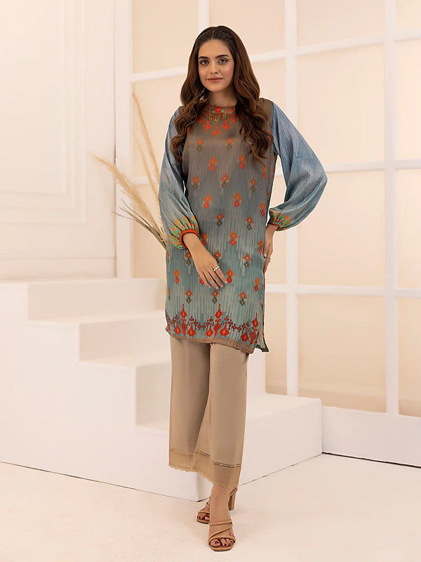 1Pc Stitched Printed Silk Dress