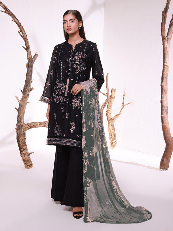 MONOCHROME EMBROIDERED LAWN SUIT