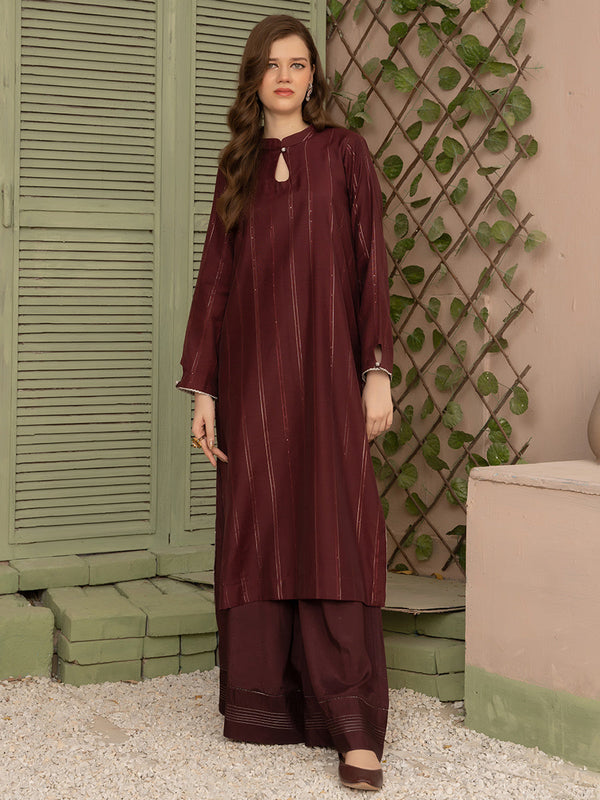 2pc -Stitched Festive Embroidered Suit