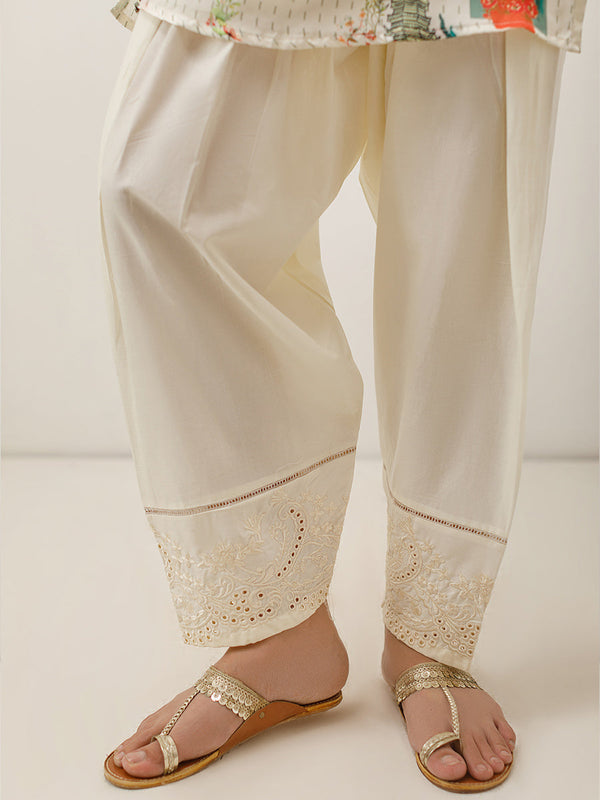 1pc Embroidered Stitched Shalwar