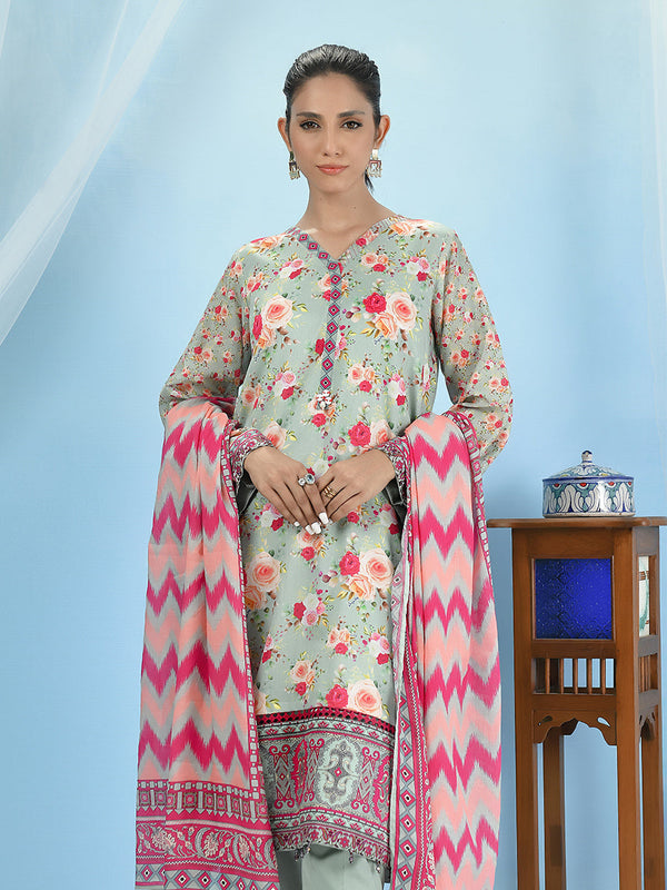 2pc - Unstitched Lawn Shirt And Trouser