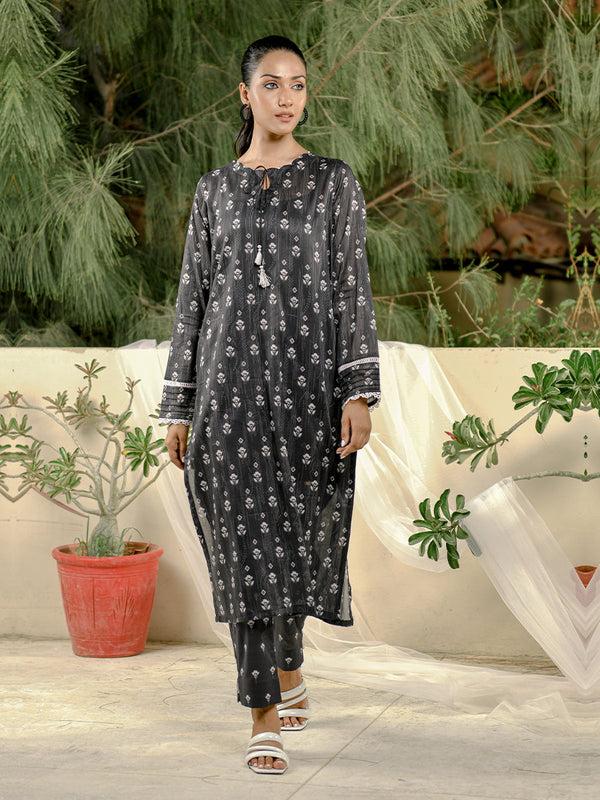 2pc - Basic Printed | B&W Stitched Suit