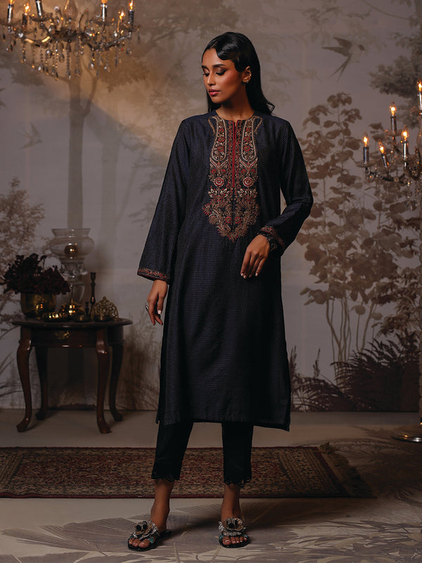 1PC Solid Embroidered Stitched Shirt