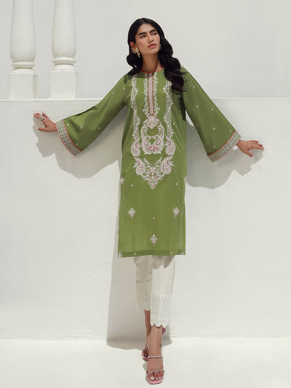 1PC - Stitched Basic Signature Embroidered Slub Shirt